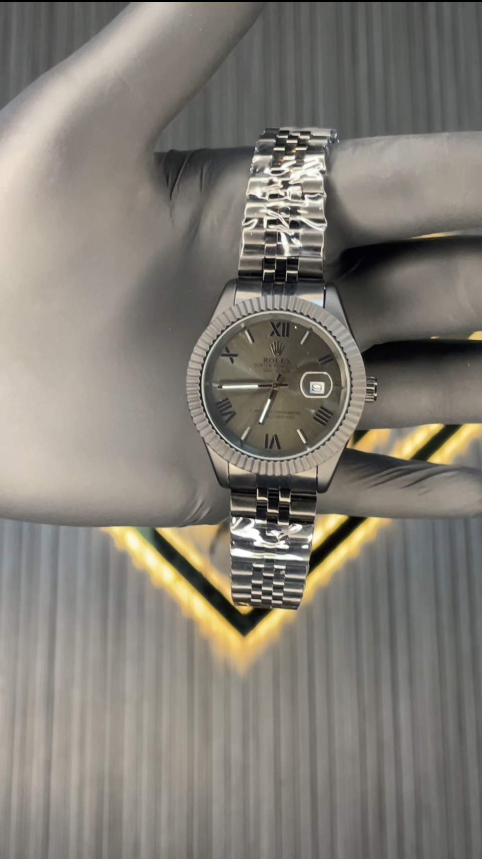 rolex black adition  full stainless steel with rolex orignal look