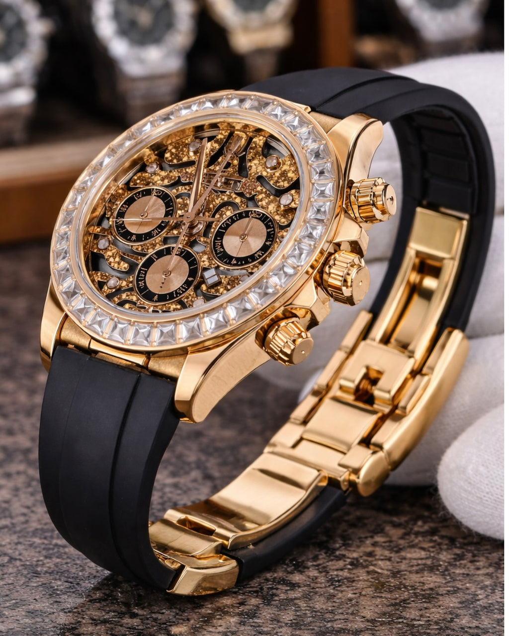 DAYTONA ROLEX STONE EDITION COPER GOLD A+ QUALITY - MASTER LOCK