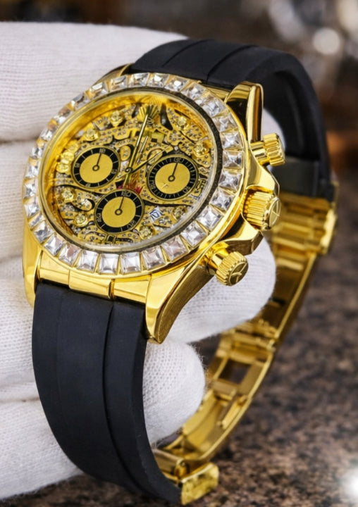 DAYTONA  ROLEX STONE EDITION  GOLD COLOUR A+ QUALITY - MASTER LOCK