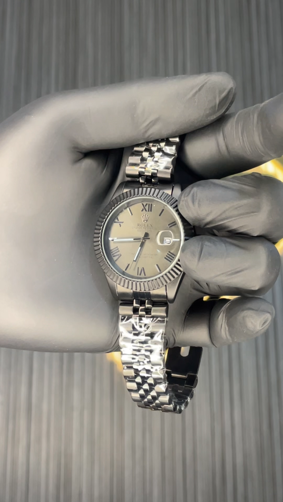 rolex black adition  full stainless steel with rolex orignal look