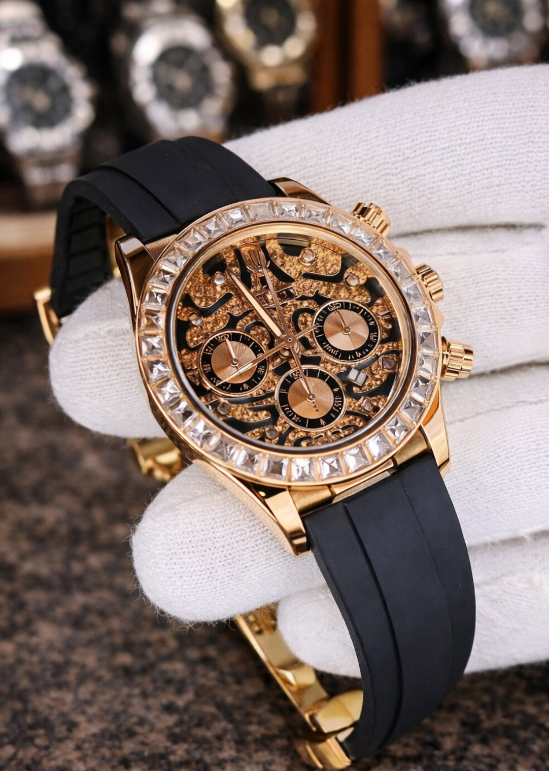 DAYTONA ROLEX STONE EDITION COPER GOLD A+ QUALITY - MASTER LOCK