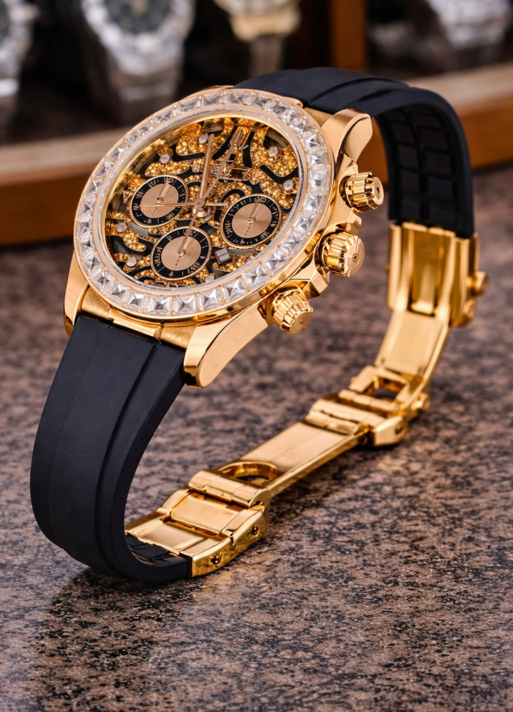 DAYTONA ROLEX STONE EDITION COPER GOLD A+ QUALITY - MASTER LOCK