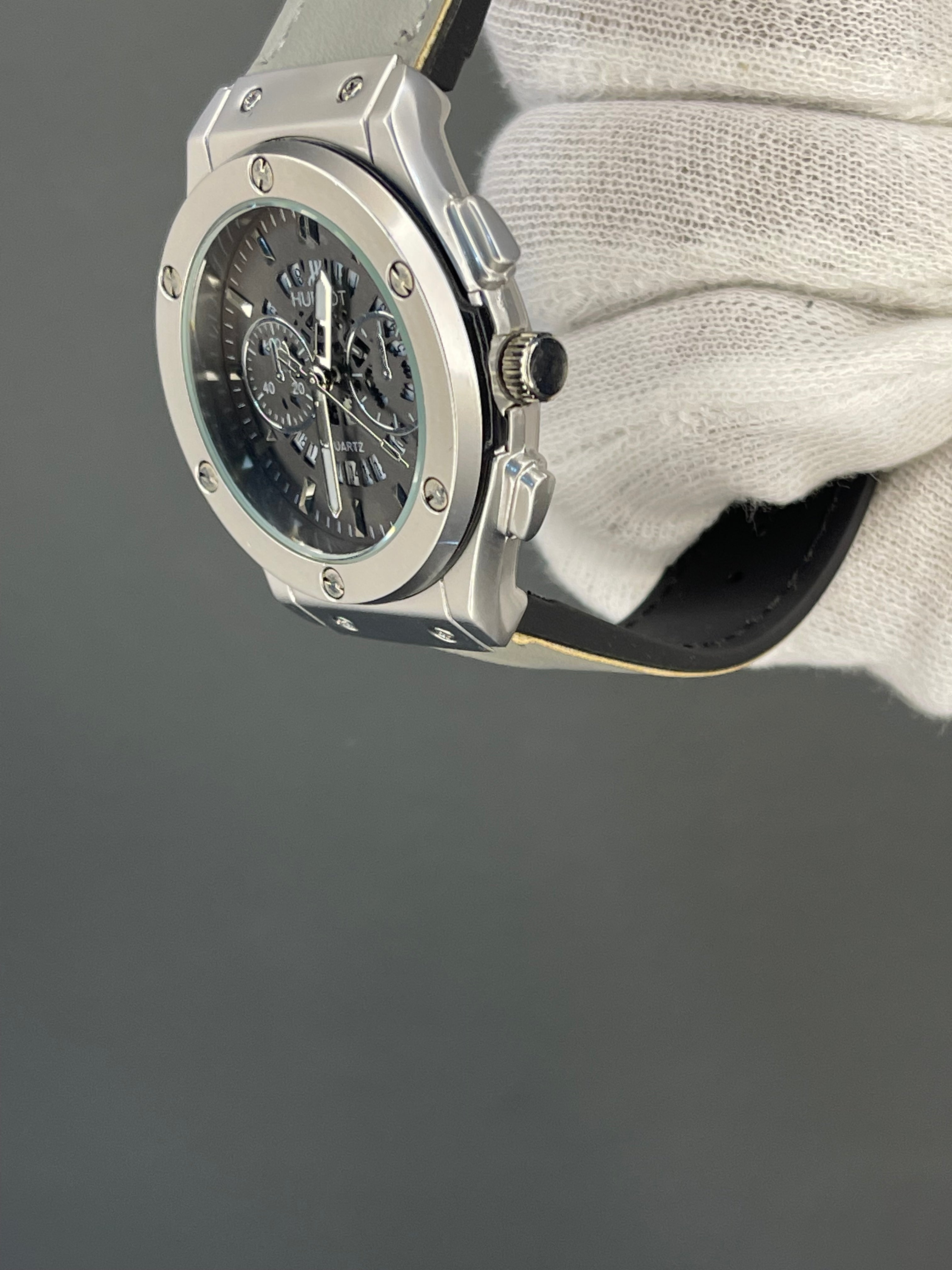 hublot classic fusion skeleton dial and date working with black strap