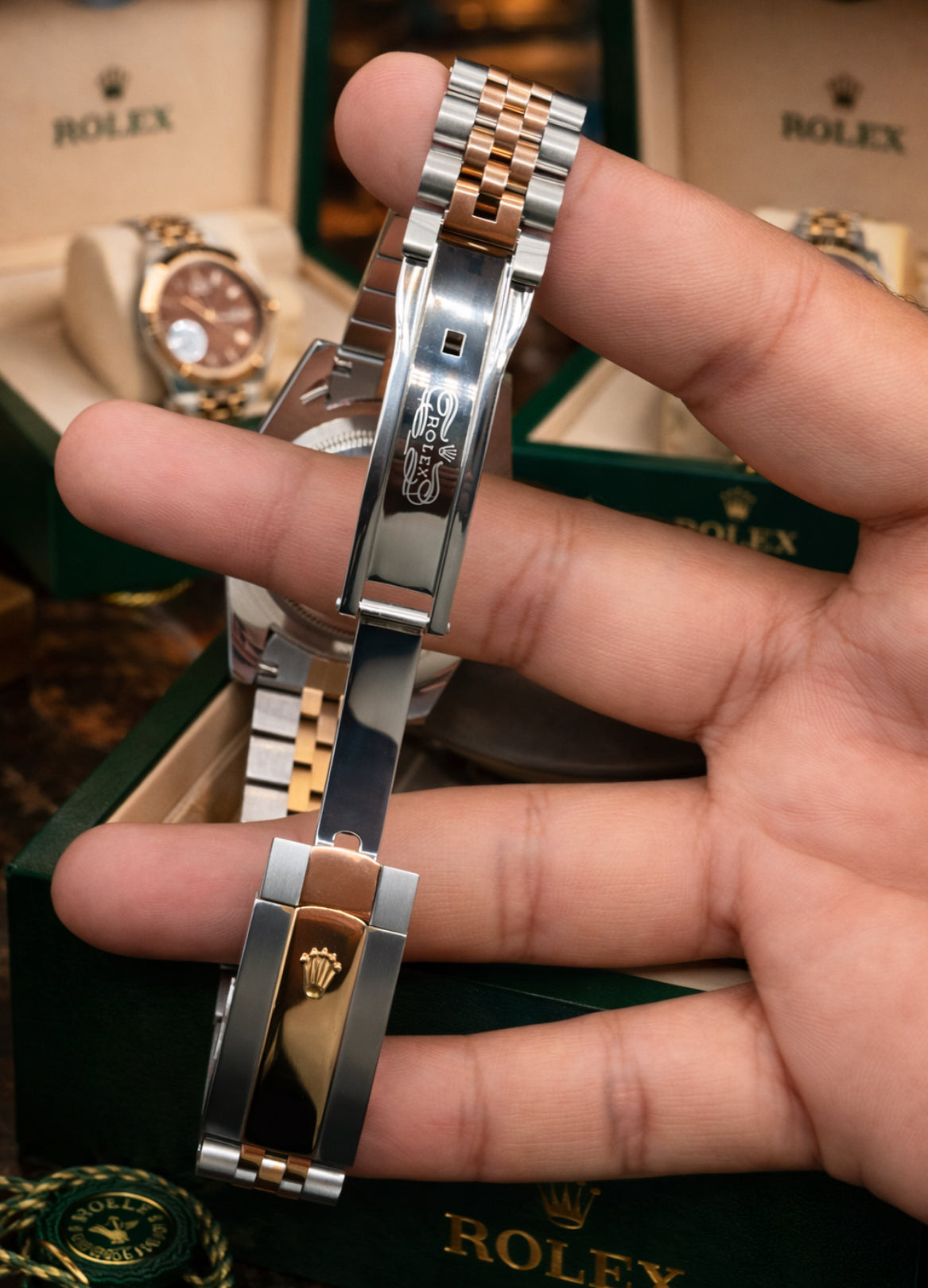 ROLEX  TWO TONE DATEJUST 41 mm . MASTER COPY FULLY AUTOMATIC WITH ROLEX MASTER LOCK AND JUBILEE TWO TONE BRACELET