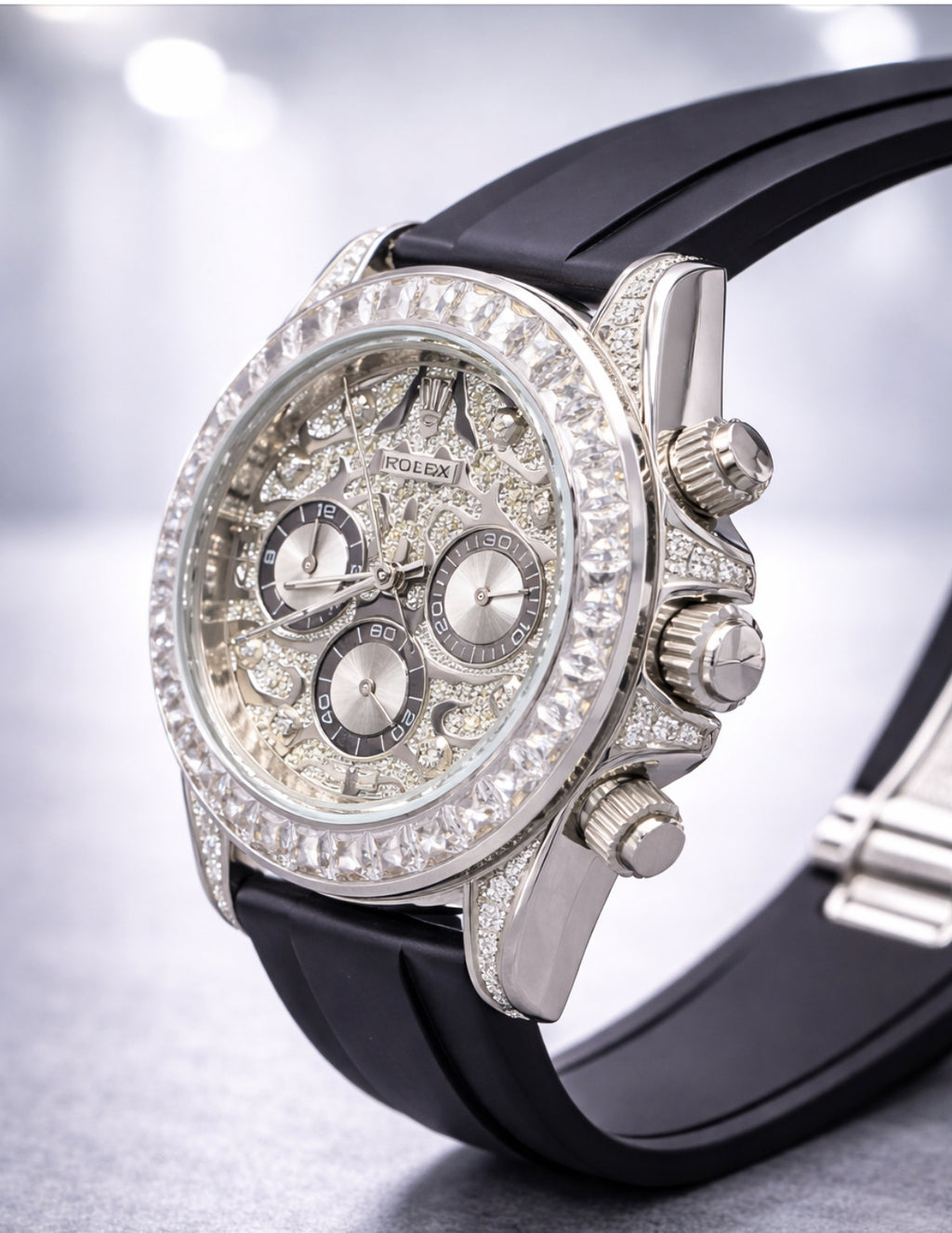 DAYTONA  ROLEX STONE EDITION SILVER A+ QUALITY - MASTER LOCK