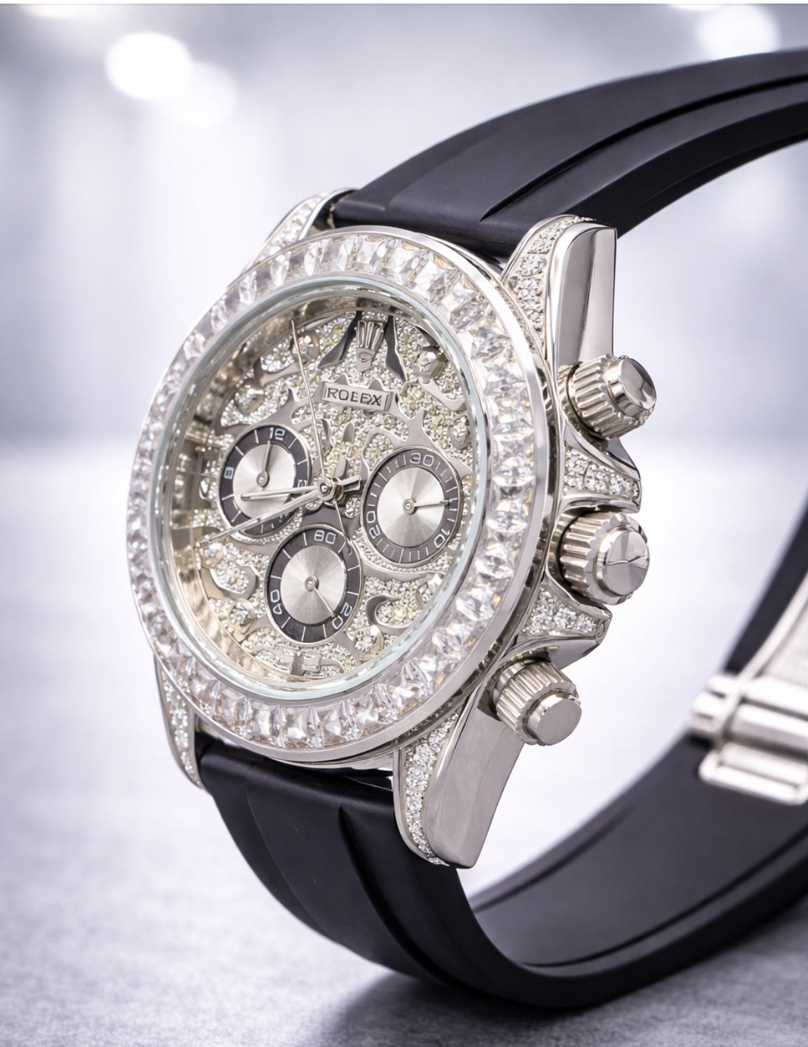 DAYTONA  ROLEX STONE EDITION SILVER A+ QUALITY - MASTER LOCK