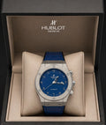Luxury Blue Dial Watch – Stainless Steel Case | Premium Leather Strap | Elegant Designer Timepiece