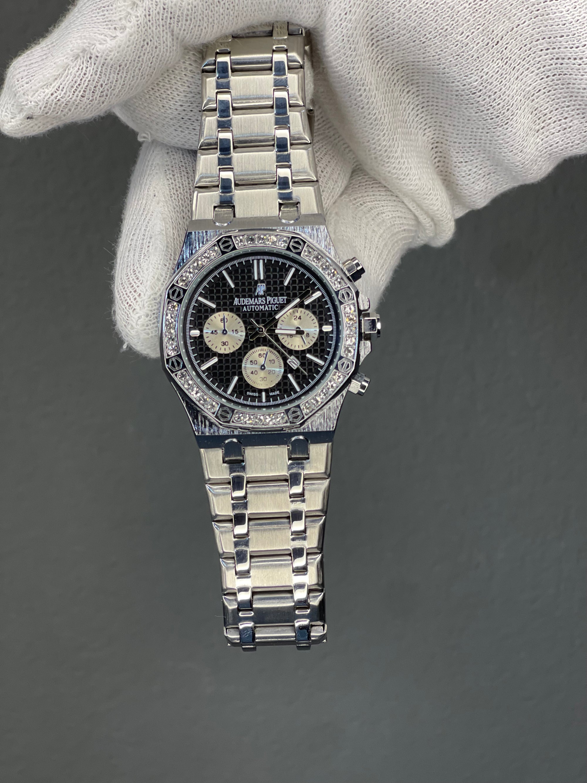 AP Stones Addition for men - Black and Silver Color