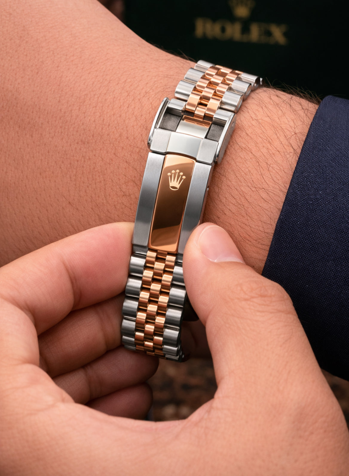 ROLEX  TWO TONE DATEJUST 41 mm . MASTER COPY FULLY AUTOMATIC WITH ROLEX MASTER LOCK AND JUBILEE TWO TONE BRACELET