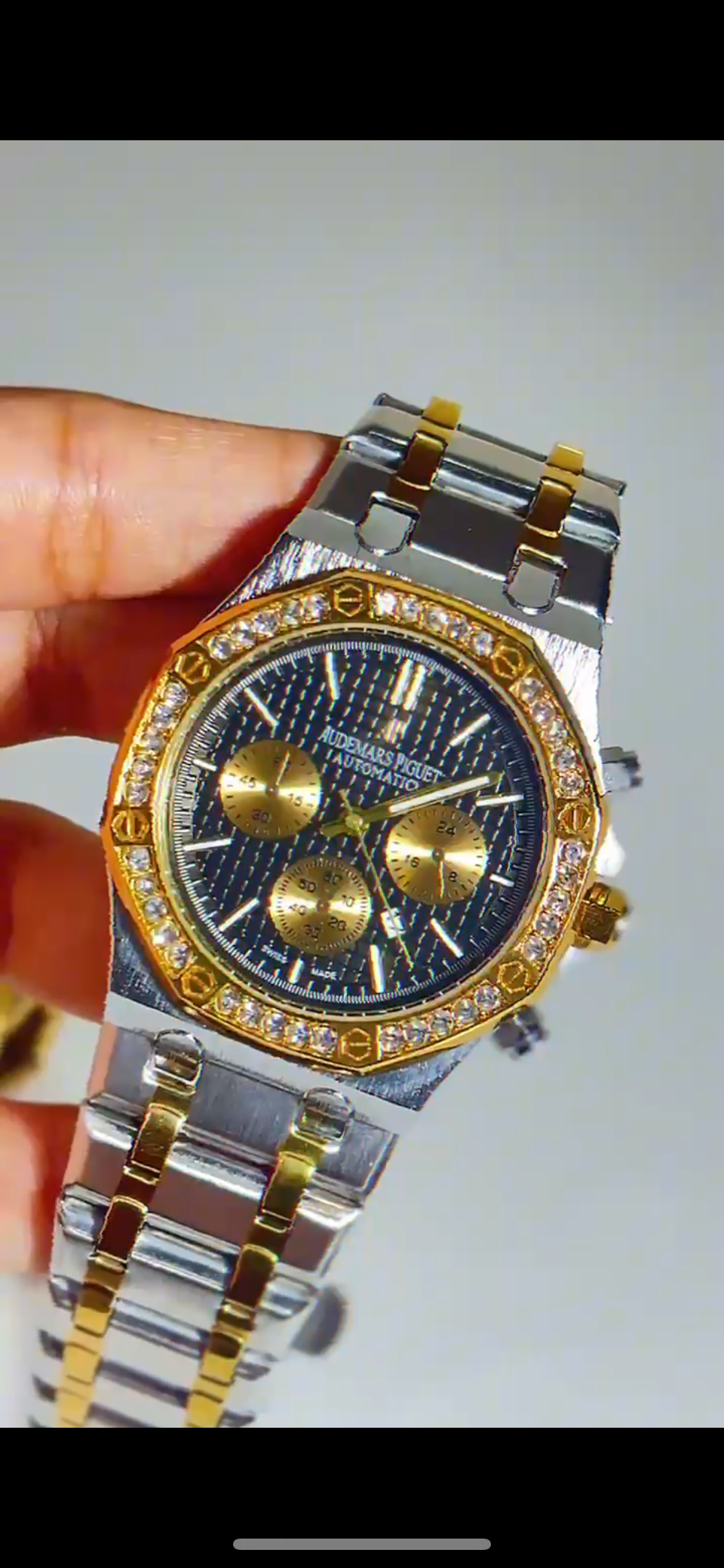 AP Stones Addition for men - Two Tone with black Dial