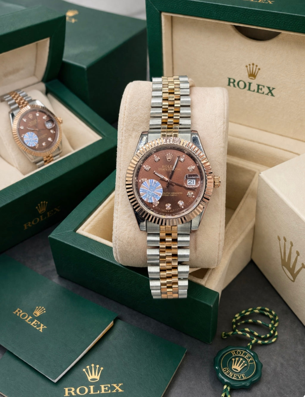 ROLEX  TWO TONE DATEJUST 41 mm . MASTER COPY FULLY AUTOMATIC WITH ROLEX MASTER LOCK AND JUBILEE TWO TONE BRACELET