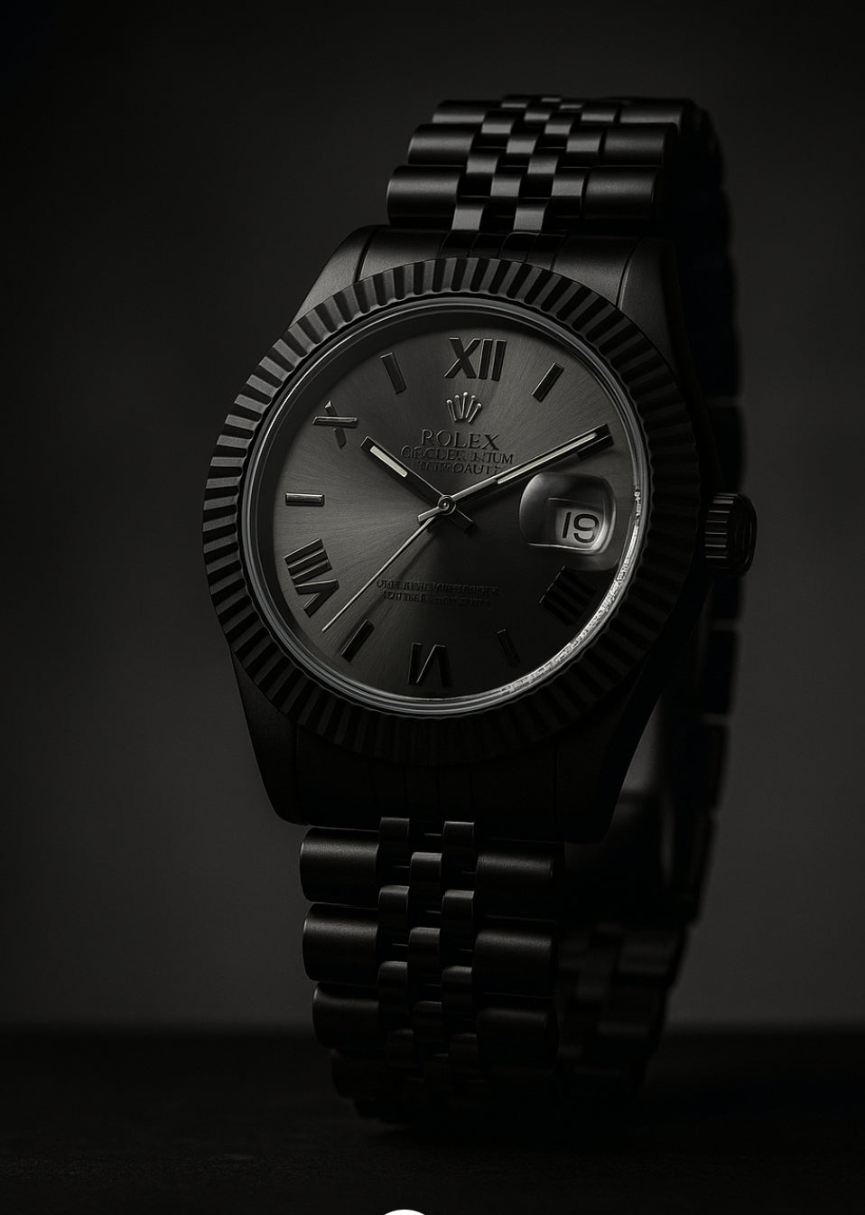 ROLEX OYSTER PERPETUAL DAY-DATE BLACK ADITION STAINLESS STEEL LUXURY WATCH