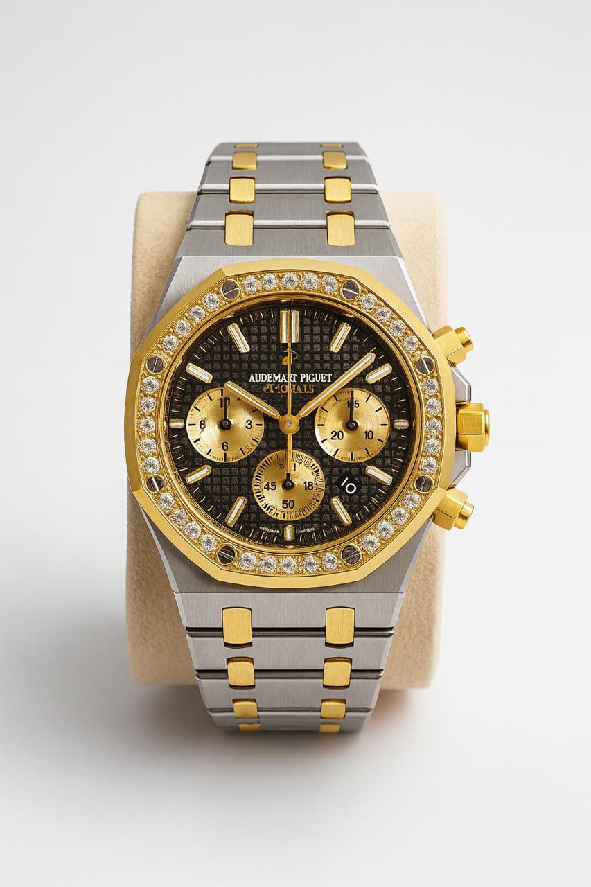 AP Stones Addition for men - Two Tone with black Dial