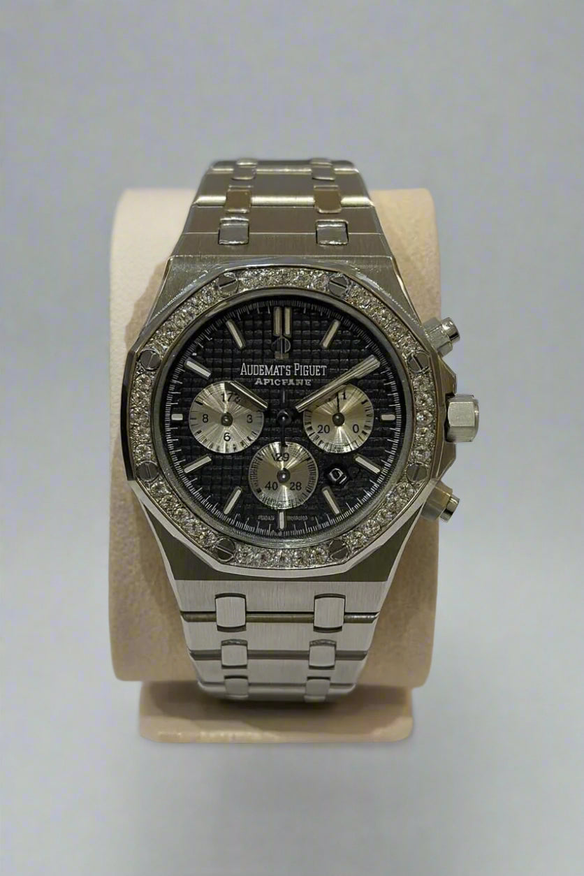 AP Stones Addition for men - Black and Silver Color